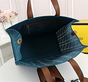 Fendi Canvas Hollow Embroidery Blue F0608 Size 38 x 34 x 20 cm - 6