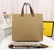 Fendi Canvas Hollow Embroidery Brown F0608 Size 38 x 34 x 20 cm - 5