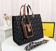 Fendi Canvas Hollow Embroidery Black F0608 Size 38 x 34 x 20 cm - 5