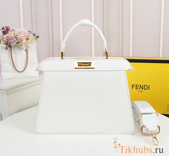 Fendi Handbag White F516 Size 33 cm - 1