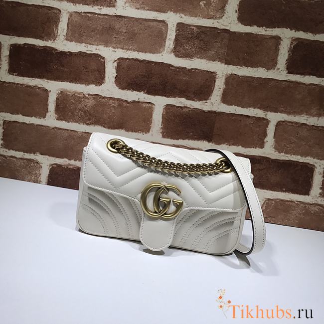 Gucci Shoulder GG Marmont Mini White 446744 23 x 13 x 6 cm - 1