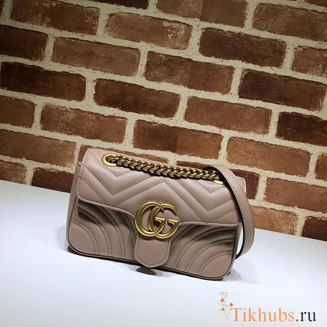 Gucci Shoulder GG Marmont Mini Milk Tea 446744 23 x 13 x 6 cm - 1