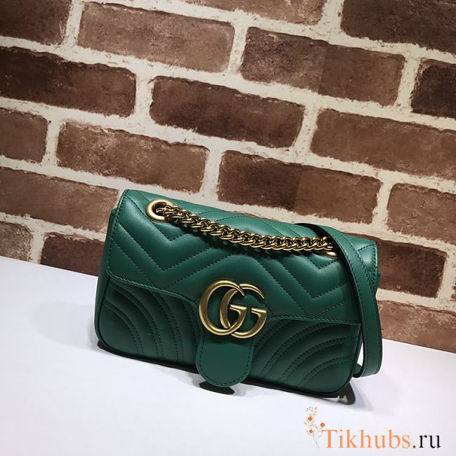 Gucci Shoulder GG Marmont Mini Dark Green 446744 23 x 13 x 6 cm - 1