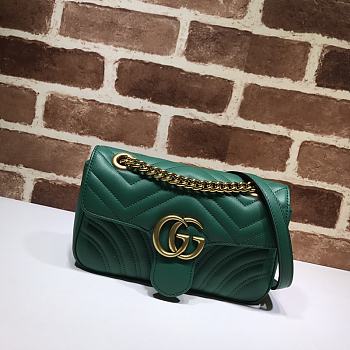 Gucci Shoulder GG Marmont Mini Dark Green 446744 23 x 13 x 6 cm