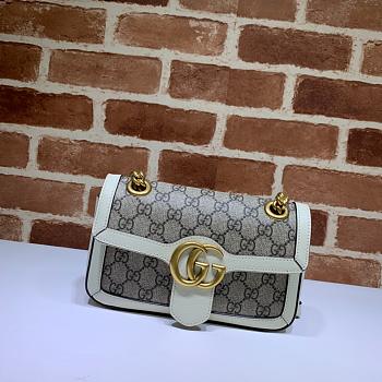 Gucci Marmont Shoulder Bag Brown White 446744 Size 23 x 14 x 6 cm
