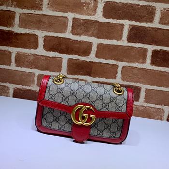 Gucci Marmont Shoulder Bag Brown Red 446744 Size 23 x 14 x 6 cm