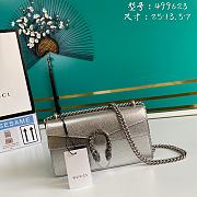 Gucci Dionysus Silver Bag 499623 Size 25 x 13.5 x 7 cm - 1