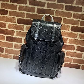 GG Embossed Backpack In Black Leather Black 625770 Size 34 x 41 x 12 cm
