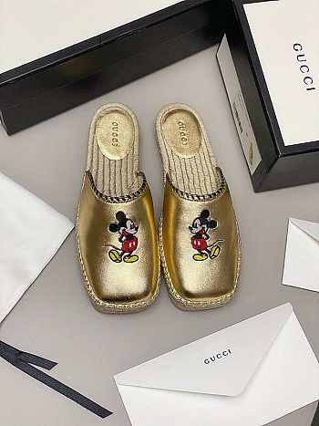 Gucci Slippers Mickey Gold