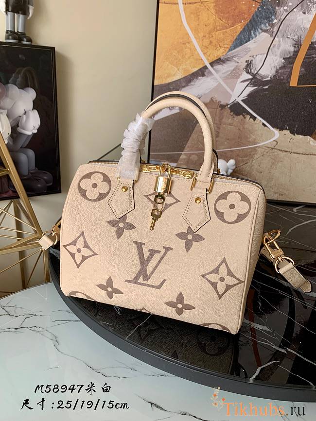 Louis Vuitton Speedy Montaigne Beige M58947 Size 25 x 19 x 15 cm - 1