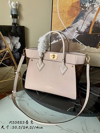 Louis Vuitton On My Side Tote Bag Apricot M53823 Size 30.5 x 24.5 x 14 cm