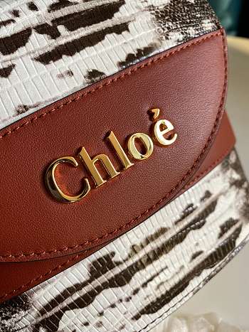 Chloe Aby Lock Handbag Lizard Pattern 6035 Size 16.5 x 7 x 15 cm