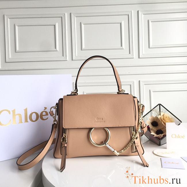 Chloe Faye Leather Shoulder Bag Beige 1322 - 1