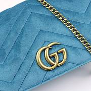 Gucci Marmont Mini Chain Bag Blue 488426 Size 18 x 10 x 5 cm - 3