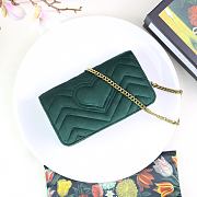 Gucci Marmont Mini Chain Bag Green 488426 Size 18 x 10 x 5 cm - 6