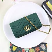 Gucci Marmont Mini Chain Bag Green 488426 Size 18 x 10 x 5 cm - 5