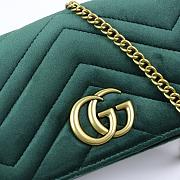 Gucci Marmont Mini Chain Bag Green 488426 Size 18 x 10 x 5 cm - 2