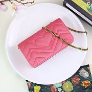 Gucci Marmont Mini Chain Bag Pink 488426 Size 18 x 10 x 5 cm - 4