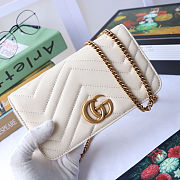 Gucci Marmont Mini Chain Bag White 488426 Size 18 x 10 x 5 cm - 2