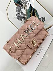 Chanel Flap Bag CC LOGO Pink 9913 Size 23 x 14 x 7 cm - 5