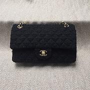 Chanel Flap Bag 01112 Woolen Linen Fabric Size 26 cm - 4