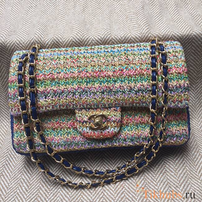 Chanel Woven Straw Chain Bag CF01112 Size 26 x 16 x 7 cm - 1