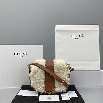 Celine Lamb Hair Saddle Bag 60065 Size 27 x 8 x 22 cm
