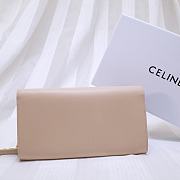 Celine Smooth Calfskin Chain Wallet Beige 0177 Size 19 x 9 cm - 3