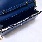 Celine Smooth Calfskin Chain Wallet Blue 0177 Size 19 x 9 cm - 6