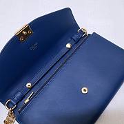 Celine Smooth Calfskin Chain Wallet Blue 0177 Size 19 x 9 cm - 5