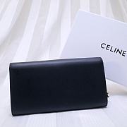 Celine Smooth Calfskin Chain Wallet Black 0177 Size 19 x 9 cm - 3