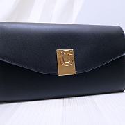 Celine Smooth Calfskin Chain Wallet Black 0177 Size 19 x 9 cm - 2