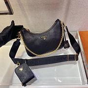 Prada Nylon Hobo Hand-Carried/Underarm Bag Black 1BH204 Size 23 x 17 x 6.5 cm - 1