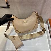 Prada Nylon Hobo Hand-Carried/Underarm Bag Beige 1BH204 Size 23 x 17 x 6.5 cm - 1