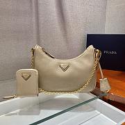 Prada Nylon Hobo Hand-Carried/Underarm Bag Beige 1BH204 Size 23 x 17 x 6.5 cm - 5