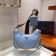 Prada Nylon Hobo Hand-Carried/Underarm Bag Blue 1BH204 Size 22 x 12 x 6 cm - 5