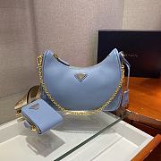 Prada Nylon Hobo Hand-Carried/Underarm Bag Blue 1BH204 Size 22 x 12 x 6 cm - 4