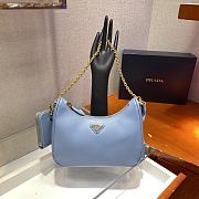 Prada Nylon Hobo Hand-Carried/Underarm Bag Blue 1BH204 Size 22 x 12 x 6 cm - 3