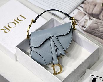 Dior Saddle Mini Light Blue M6008 Size 12 x 7.5 x 5 cm