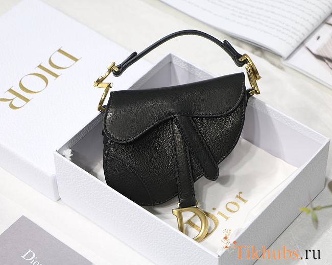 Dior Saddle Mini Black M6008 Size 12 x 7.5 x 5 cm - 1