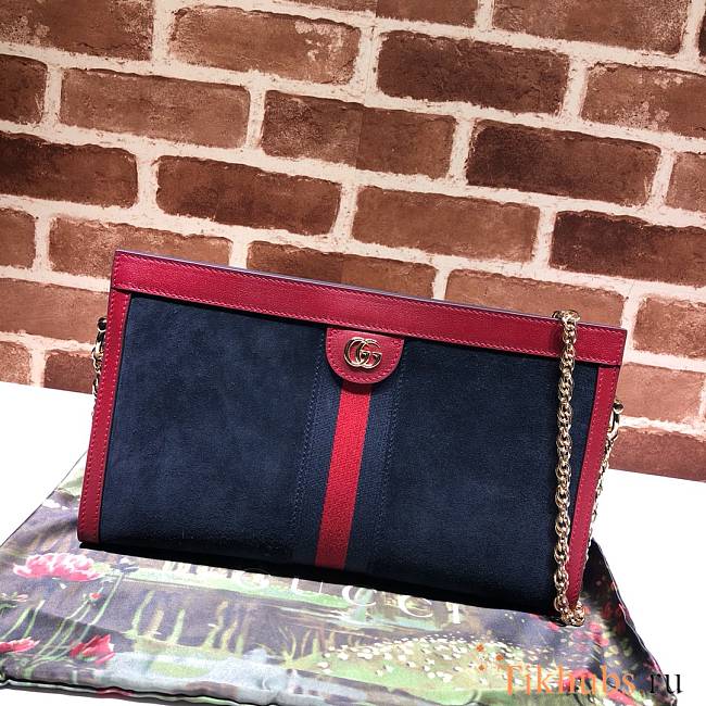 Gucci Single-Shoulder Dark Blue With Red 503876 Size 32.5 x 20 x 10 cm - 1