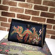Gucci Single-Shoulder Dark Blue Embroidery 503876 Size 32.5 x 20 x 10 cm - 1