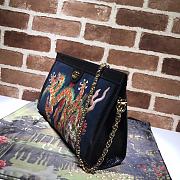 Gucci Single-Shoulder Dark Blue Embroidery 503876 Size 32.5 x 20 x 10 cm - 2