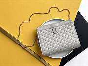 YSL Victoire Baby Clutch In Leather White 657361 Size 28.5 x 19.5 x 5.5 cm - 1