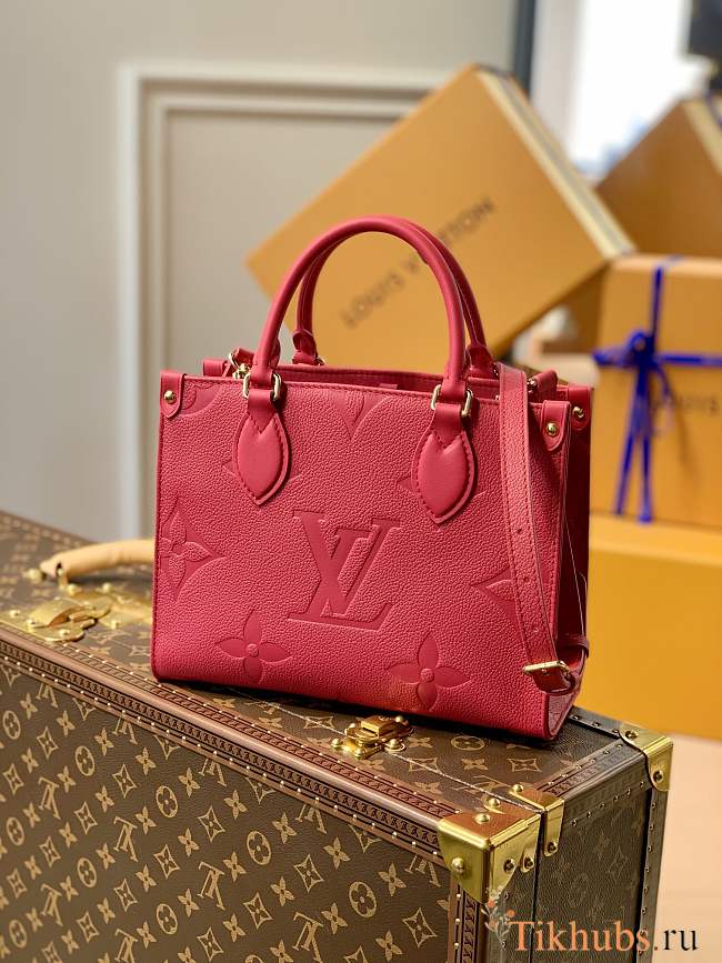 LV Onthego Rose Red M45660 Size 25 x 19 x 11.5 cm - 1