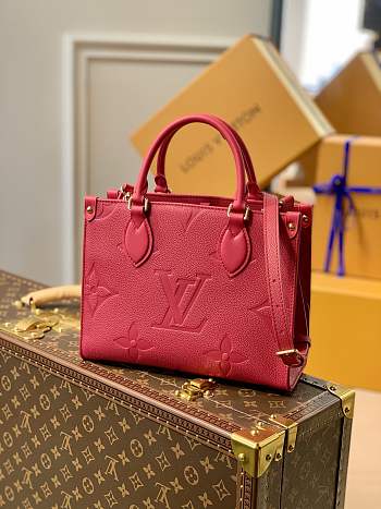 LV Onthego Rose Red M45660 Size 25 x 19 x 11.5 cm