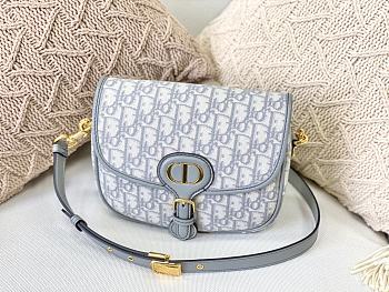 Dior Bobby Handbag Canvas Embroidery Gray M9319 Size 22 x 17 x 6 cm