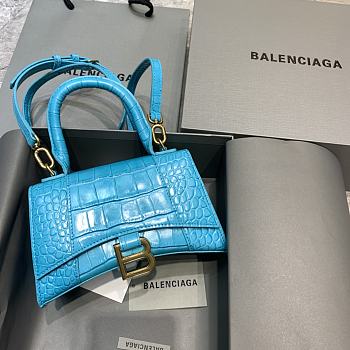 Balencia Parisian Crocodile Sky Blue Size 19 x 8 x 11 cm