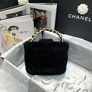 Chanel Diamond Plush Bucket Bag Black AS2257 Size 16 x 18 x 12 cm - 5