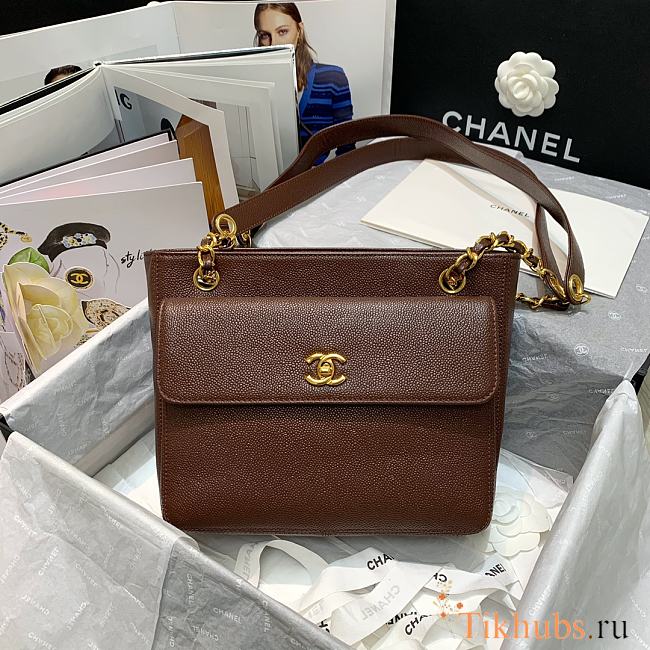 Chanel Vintage Shopping Bag Brown 6706 Size 26 x 10.5 x 22 cm - 1